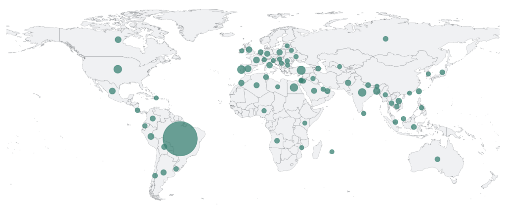 Alunos Professor Rogerio Araujo Barreto - no mundo